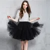 Spódnice moda 5 warstw 60 cm titu tiulowa spódnica vintage midi plisowane ślub Women Lolita Petticoat Faldas Mujer Saias Jupe