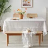 Table Cloth Nordic White Embroidery Cotton Tablecloth For Dining Kitchen Home Decor French Style Lace Coffee Tea Cover Mantel Mesa