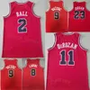 Team Basketball guadagnato Nikola Vucevic Jerseys 9 Man Lonzo Ball 2 DeMar DeRozan 11 Zach LaVine 8 All Stitched City Statement Association For Sport Fans Nero Rosso Bianco