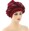 Türbanlar Kadınlar için Piled Beanie Headwrap Afrika şapkası Arap Sarma Müslüman Eşarp Hicam Saç Aso Oto Gele Giymeye hazır