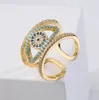 Band Rings Mafisar Trendy Hollowed Out Turkish Blue Cubic Zircon Ring Women Gold Color Plated Fashion Smyck för Girl Party Gift 231118