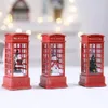 Cabina telefonica per decorazioni natalizie Telefono con pupazzo di neve di Babbo Natale con luci a LED Ornamenti da tavolo Regalo per bambini 231117