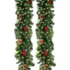 Christmas Decorations Christmas Wreaths with Pinecones Red Berries Artificial Christmas Garland for Fireplaces Stairs Front Door Year Decoration 231117