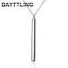 Chaînes BAYTTLING 925 Sterling Silver 18 Pouces Rectangulaire Post Pendentif Collier Pour Femmes Hommes Mode Glamour Cadeau Bijoux