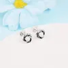 Stud -oorbellen Qandocci 2023 Spring juni witte eeuwigheid Circle oorbel voor vrouwen 925 zilveren diy past Europese sieraden