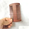 Party Favor Natural Sandalwood Double Sided Beard Borste Portable Wood Close Tooth Comb Hushållens hårkammar 3 Färger Drop de DHGARDEN DHCV6