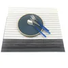 Bord mattor 1 st silikon PVC randig kaffekopp pad värmeisolering placemat mugghållare kök fyrkantig anti scald matta