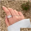 Band Rings New Simple Vintage Ring Green Metal Geometric Elegant Enamel Index Finger Rings For Women Girls Party Jewelry Dro Dhgarden Otjuz