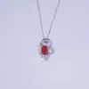 XIY Solid Gold Irregularity Natural Stone GRM Certificate Woman 0,52CT Ruby och 0,20CT Diamond Jewelry Pendant Necklace