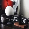 Desk Table Clocks Creative Automatic Page Turning Clock Retro Living Room Tabletop Decoration Home Digital Mechanical Seat Clocks Birthday Present 231117