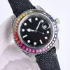 다이아몬드 남성 40mm 사파이어 자동 기계식 시계 스테인리스 스틸 스트랩 방수 디자인 손목 시계 Montre de Luxe