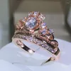 Pierścienie klastra 925 Srebrna sprzedaż Pierścień Crown Cliron dla kobiet Blingbling urodzinowe zaręczyny Prezent biżuterii ślubnej