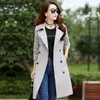 Kvinnans jackor Spring och Autumn Trench Coat för kvinnor Streetwear Turndown Collar Double Breasted S Female Slim Plus Size 230418