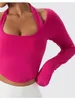 Koszulki damskie joga joga seksowna sportowa top z kciukami damski gimnastycznie kolorowy trening sportowy trening fitness