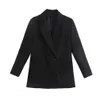 Damenanzüge Blazers Onk Frauenmode Zweireihiger locker sitzender Blazermantel Vintage Langarmtaschen Weibliche Oberbekleidung Chic Ve Dhykc