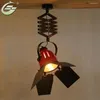 Plafonniers Lampe industrielle en fer rouge avec abat-jour pour barre de scène El décor à la maison sans support d'ampoule E27