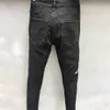 Herr Jeans High Street Embroider Letter Fashion Designer Ripped Hole Slim Fit Trousers Hip Hop Dance Party Black 230417