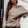 Damestruien Grote maten Herfst Winter Damestruien met lange mouwen Pullovers Losse oversized sexy O-hals Gebreide warme trui Damestrui 231118