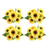 Dekorativa blommor Solros Simulering Flower Wedding Scene Layout Home Physical Store Window Panels Artificial Wall