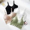 Bras CINVIK Women Lace Bras Top Comfortable Bralette Solid Color Beauty Back Underwear Sexy Vest Female Add pad Wireless Bra Lingerie P230417