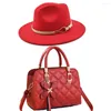 Basker fedora jazz cap hatt för kvinnor snakeskin damväska och tredelar set franska mode lyxiga fedoras breda grim 2023