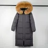 Parkas femme Janveny hiver réel raton laveur fourrure de renard à capuche bouffante plume vers le bas manteau de luxe femmes x-long 90% duvet de canard veste femme Parkas 231117