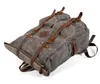 Rugzak vintage gewaxt canvas bergbeklimmen buiten multifunctionele rugzak trekking roll -top backapcks