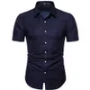 Chemises décontractées pour hommes M-5XL Dot-Print Chemises décontractées d'affaires pour l'été à manches courtes Régulier Grande taille Vêtements formels Mens Office Button Up Blouses 230418