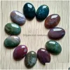 Stone Wholesale 18X25Mm Natural Mixed Oval Cab Cabochon Cystal Loose Beads For Jewelry Making Drop Delivery Dhim0