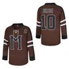 Movie Hockey 10 John Biebe Jersey Version Mystiy Alaska College Team Home Brown Color Vintage All Stitched University For Sport Fans Breathable Pullover Retire