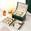 Jewelry Boxes Rhombic three-layer drawer-type lock jewelry storage box necklace ring ear jewelry storage box jewelry box 231118