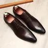 Abendschuhe Love Four Herren Englisch Spitze Schnürschuhe aus Leder Hochzeitsmode Arbeitsgröße 46