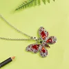 Chaînes Vintage papillon collier pour femmes Zircon couleur forme animale Style européen et américain bijoux pendentif longue chaîne