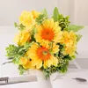 Dekorative Blumen Künstlicher Sonnenblumenstrauß aus Seide für Zuhause, Braut, Hochzeit, Auto, Party, Festival, Geschenke, DIY-Vasendekor