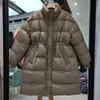 Women's Down Parkas 2022 Winter Women 90％White Duck Down Jacket Fe Stand Collar Thick Warm Parkas Lase Loose Zipper Snow Puffer Coatl231118