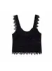 Canotte da donna WXWT Crop Top Donna Corsetto in maglia Top per 2023 Canotta senza maniche Streetwear Donna sexy senza schienale