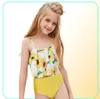 Cvsea 2022 Two Piece Bikinis Teens Yellow Printing Swimwear Beach Wear for 510 Years Girls Summer Swimming Suits4040645