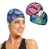 Cuffie da nuoto Nuovi uomini stampati Cuffia da nuoto Donna Capelli lunghi Cappello da piscina Sport Adulti Proteggi orecchie Copricapo da nuoto in nylon per bambini Bambini P230418