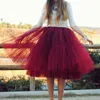 スカートファッション5レイヤー60cm Tutu Tulle Skirt Vintage Midi Pleated Weding Wemens Lolita Petticoat Faldas Mujer Saias Jupe