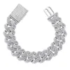 Colar de zircão cúbico sumptuoso Hip Hop 18 mm 18 mm Diamante Chain Chain Collo Men Calhas Correntes Icegados de Jóias de Jóias de Moda Full Cz Full Stone Diamond Bijoux