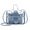 Bolsas de noite Moda Pequena Bolsa de Ombro Quadrada Transparente Estampa de Estrela Bolsa da Moda Bolsa Mensageiro Feito à Mão
