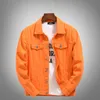 Vestes pour hommes à la mode printemps et automne veste en jean Orange 2023 coton décontracté Slim Fit violet veste hommes