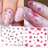 Spring Sakura Nail Water Stickers Pink Cherry Blossoms Decals Flowers Leaf Tree Summer Nails Art Decoration Sliders BEA1621-1632 Nail ArtStickers Decals Nail Art