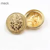زر مقاطع الشعر Barrettes 10pcs/Lit Lion Head Metal Button Gold for Clothing Sweater Coat Decoration Puttons Accessories DIY JS-0239