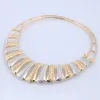 Women African Beads Jewelry Sets Gold Colorful Necklace Earring Ring Bangle Bridesmaids Jewelry Set