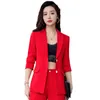 Femmes deux pièces pantalons 2023 femmes formelles 3 pièces ensemble rouge bleu noir bureau dames à manches longues pour les affaires travail carrière porter Blazer gilet