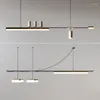 Lâmpadas pendentes Designer Light Luxury Dining Table Room Modern Strip Restaurant Led Led Lamp Italian Minimalist Bar Chandelier