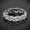 Pierścienie zespołowe Caoshi Chic Twist Pierścień żeńskie obrączki ślubne genialna biżuteria z cyrkonią dla kobiet stylowa dama ceremonia ceremonii AA230417