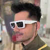 نظارة شمسية عتيقة مربع إطار بارد مصمم مصمم النساء الرجال الأبيض الأحمر UV400 SUN GROSES EYEWEAR 230418