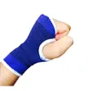 Support de poignet 1 paire de genouillères élastiques bleues orthèse jambe arthrite manche Bandage cheville